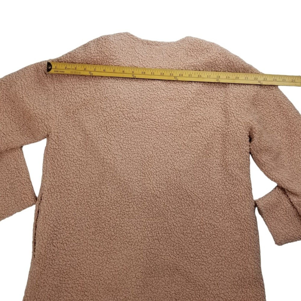 LC Lauren Conrad Sherpa Teddy Snap Jacket Women M Blush Pink Fully Lined Pockets - Picture 16 of 16